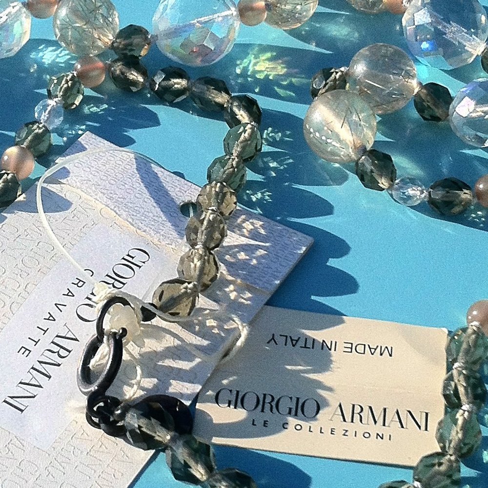 Vintage Runway Couture ARMANI Collezione necklace RARE NWT Iridescent crystal - Picture 4 of 8